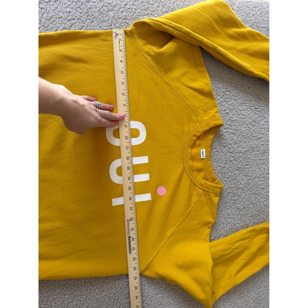 Clare V Sweatshirt Crewneck Pullover Oui Marigold Yellow large - Picture 7 of 11